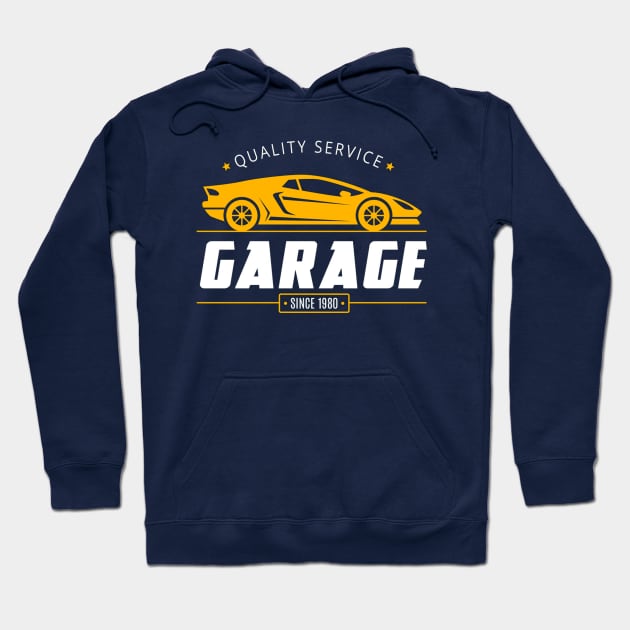 Car garage Hoodie by Brainable ART